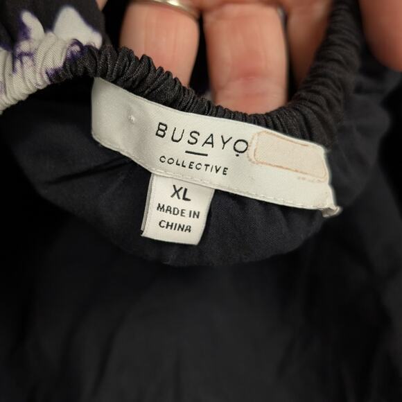 Busayo Collective Black & White Floral Halter Maxi Dress Size XL - Picture 7 of 9